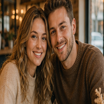 Cafe AI couple photo style preview