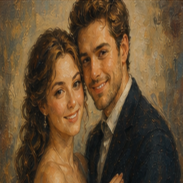 Oil Painting AI couple photo style preview