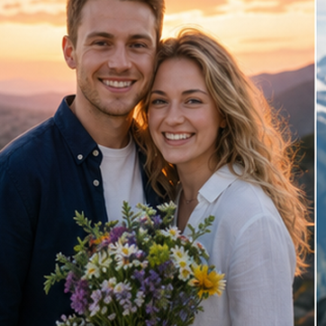 Sunset AI couple photo style preview