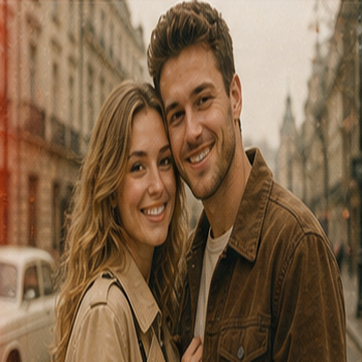 Vintage AI couple photo style preview